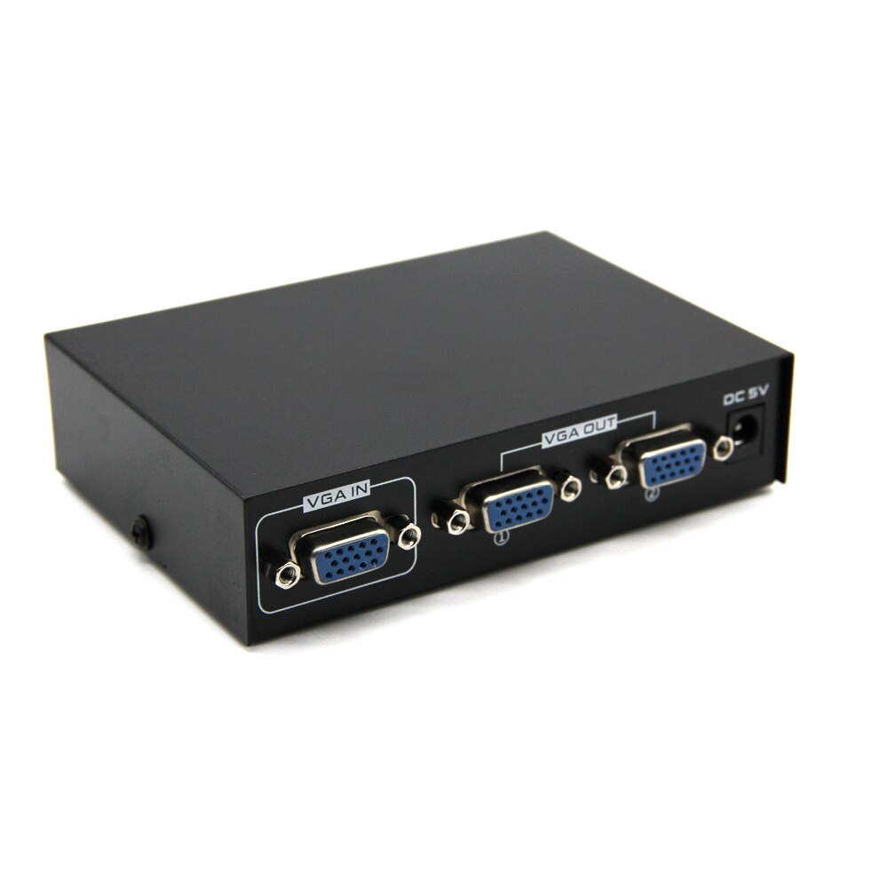 2 Port VGA 200MHz Video HD Signal Amplifier Booster Splitter Share Box 1920*1440 for PC Monitor Projector US Plug
