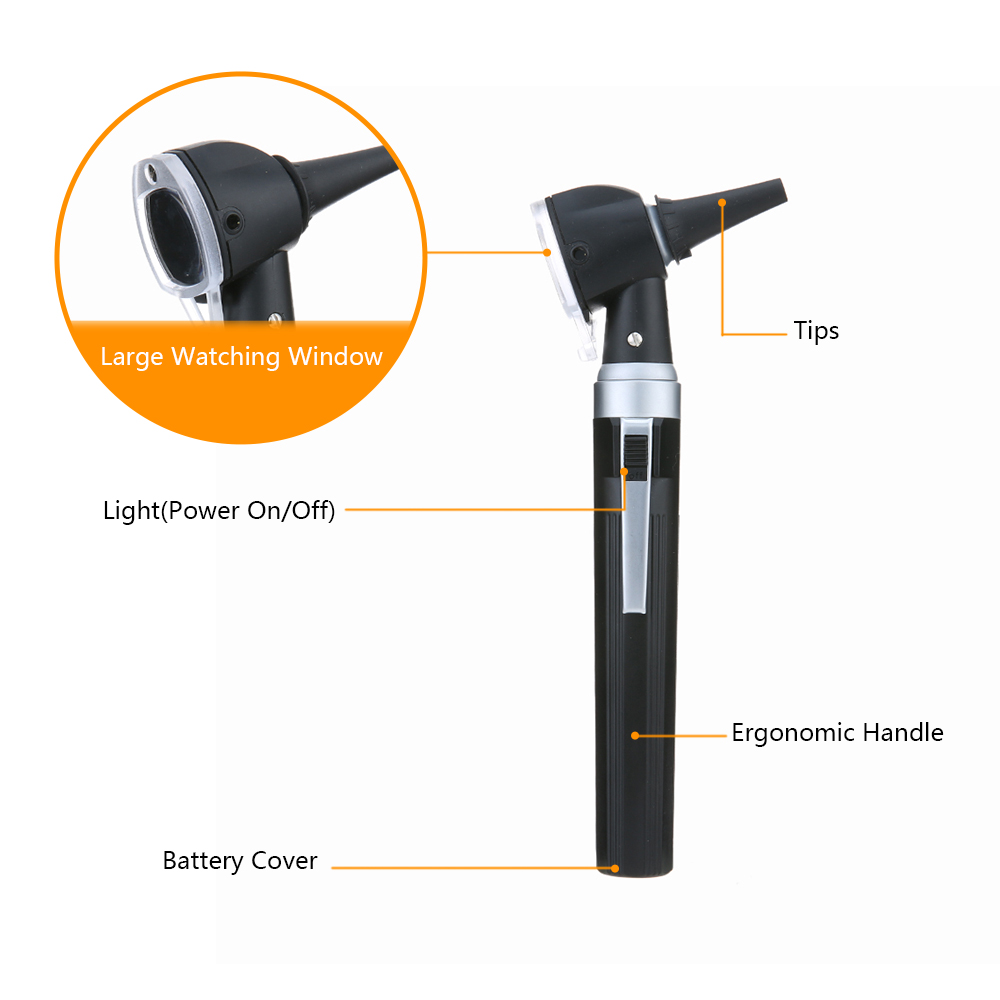 Carevas – Otoscope en Fiber optique à LED 3X, vue réelle, spectre complet, médecin à domicile, soins des oreilles, ensemble de Diagnostic avec 8 conseils pour adultes et enfants