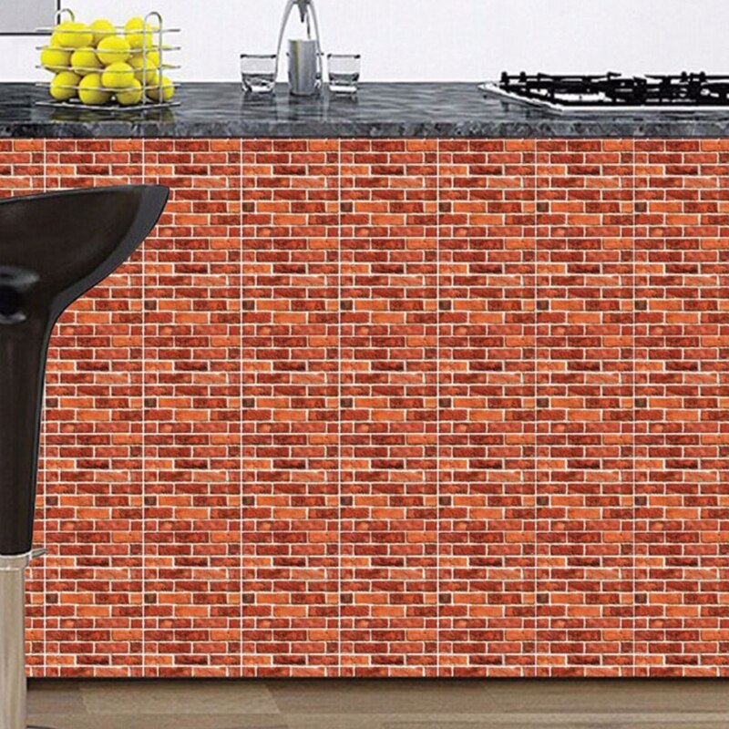 10 Pcs Wall Tile Sticker Home Bathroom Kitchen Brick 3D Wall Decor Stickers Tile Art Backsplash Wall Decoration 30x30Cm