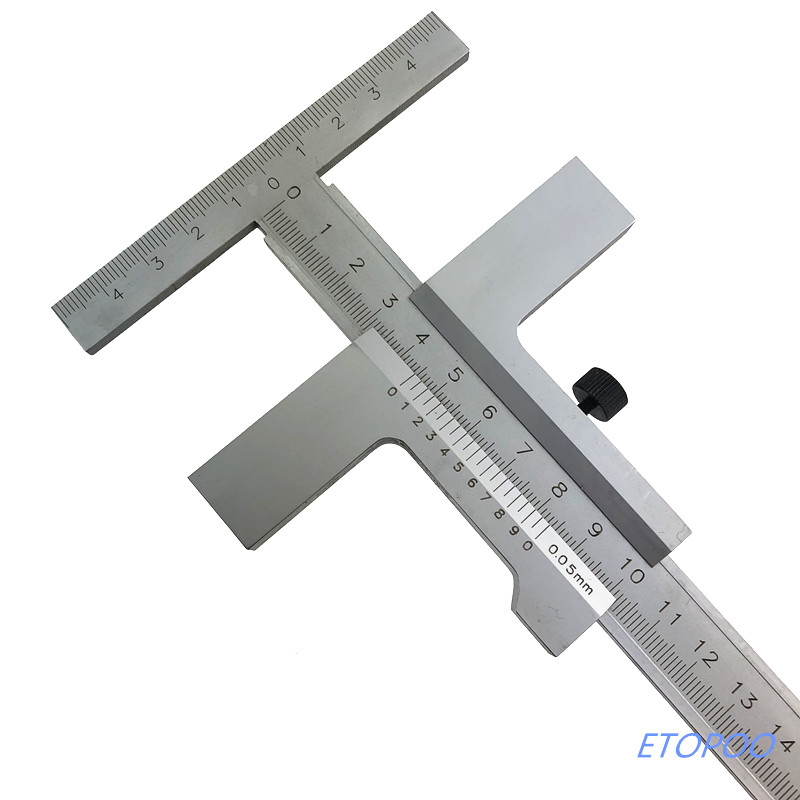 Calibrador Vernier de acero, herramienta de medición de calibre de 0-160mm, DIN862, puente rascador de 0,05mm con ajuste fino: no fine adjustment