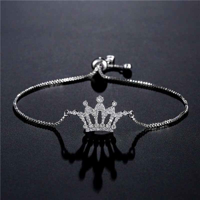 Cmoonry modisch Krone Charme Armbinde AAA + Zirkonia Armbänder Für Frauen Einstellbar Kupfer Kette Weibliche Partei Schmuck