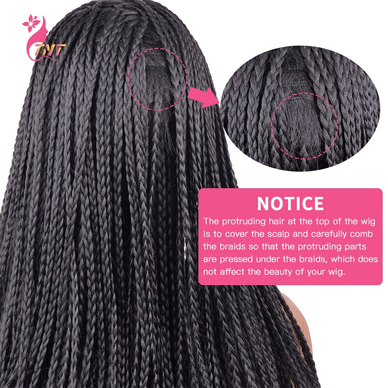 Peruca trançada reta longa da trança da caixa sintética das perucas para preto 26 wig wig peruca trançada pura artesanal