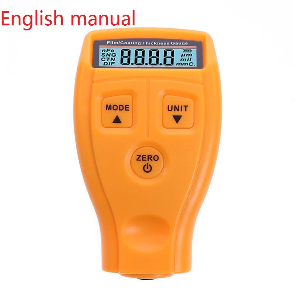 Russisk engelsk Håndbok  gm200 belegg maling tykkelse måler tester ultralyd film mini bil belegg maling måler 3 farger: Engelsk Håndbok y