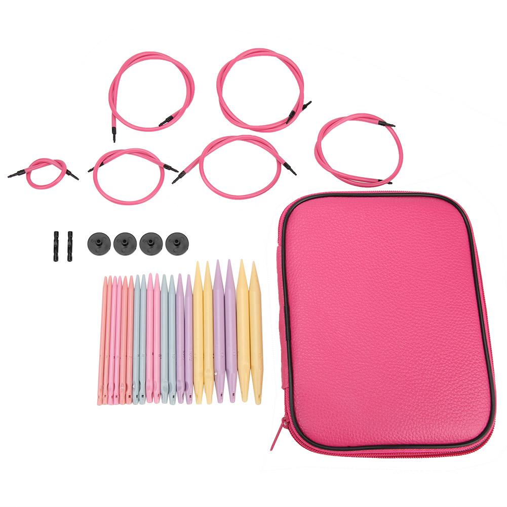 Circular Knitting Needles Set Circular Crochet Needles with Case for Any Crochet Patterns Weaving Craft Knitting Accessories