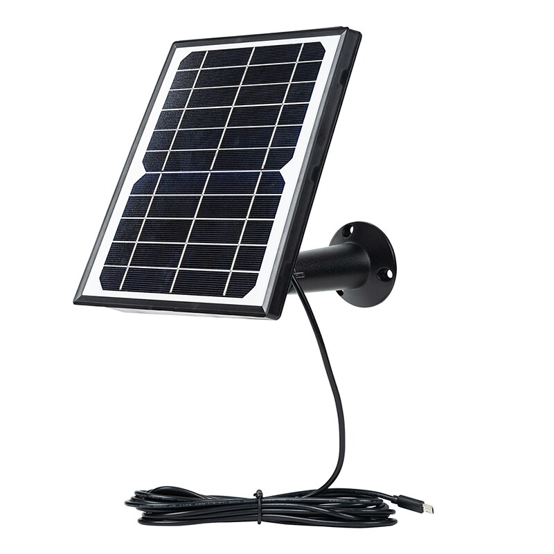 15W Solar Powered Panel USB Charging Cable Solar Panel Charger Rechargeable Battery Powered for Outdoor Security Camera Monitor