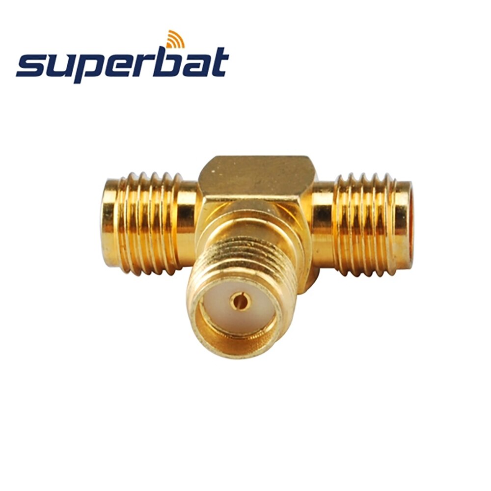 Superbat 5 stk sma adapter sma jack  to 2 sma hun 3 vejs "t" type rf koaksial stik