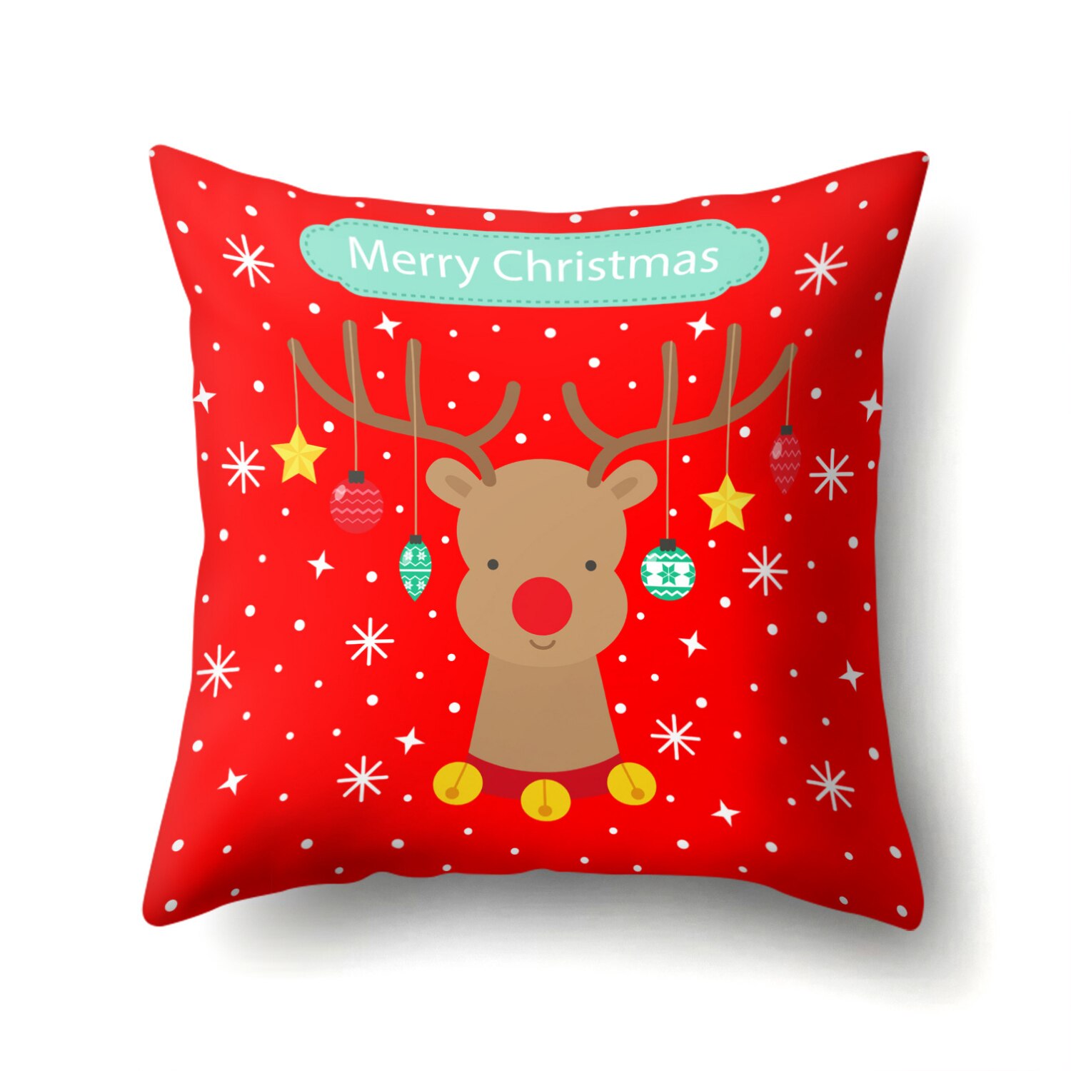 Mignon cerf noël housse de coussin Polyester décoratif jeter oreiller noël nouvel an décor à la maison cojines decorativos para canapé 40543