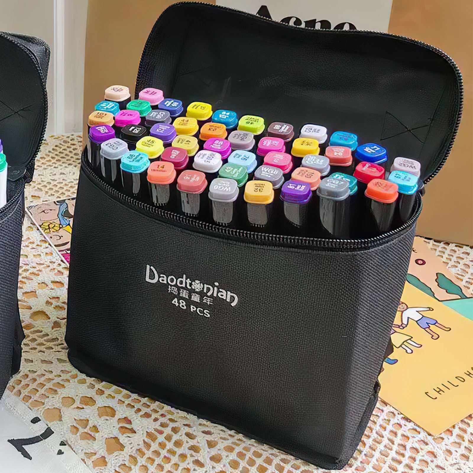 Dubbelzijdige markeerstiften 80 48 24 kleuren olieverfschilderij tekenmarkeerstiften voor schoolkantoor tekenmarkering