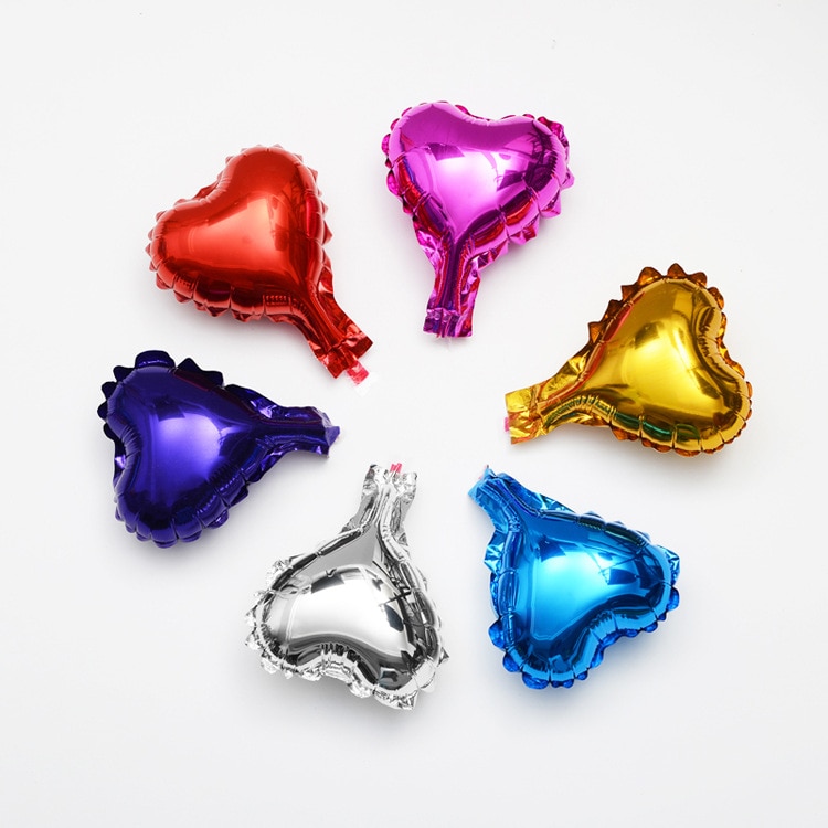 10 stks/partij 5 inch mini hart vorm ballonnen multicolour 5 &quot;kleurrijke leuke hart folie ballon Voor Party Verjaardag Bruiloft levert