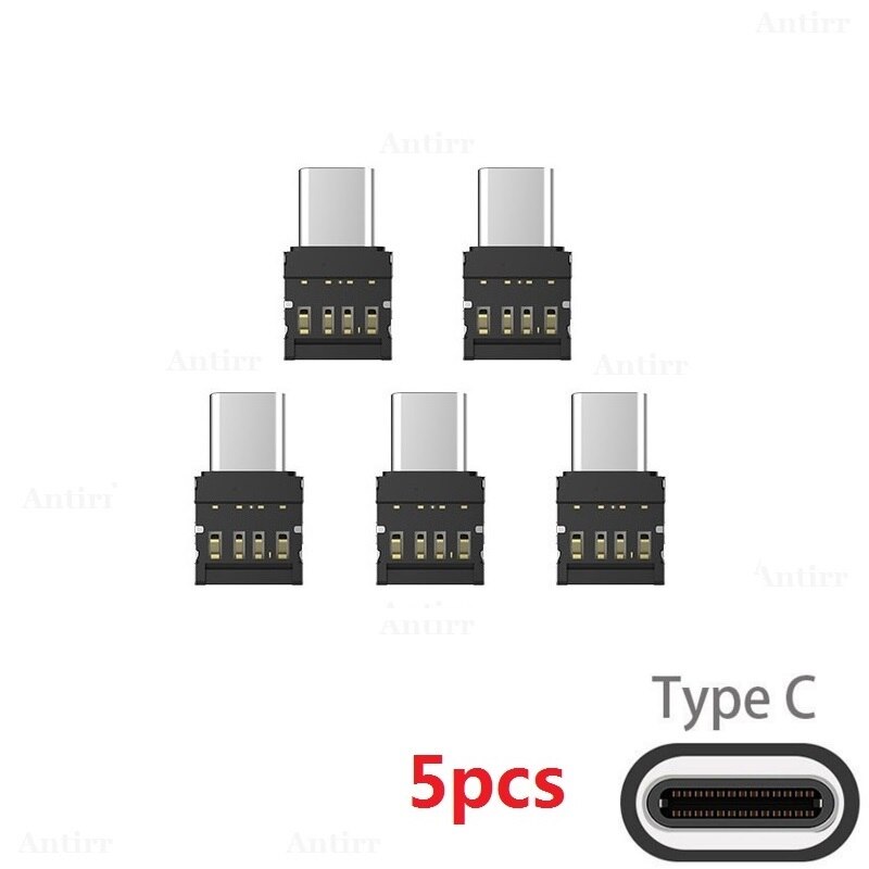 5Pcs Otg Micro Usb Type C USB-C Naar Usb Adapter Type-C Datakabel Converter Voor Xiaomi Huawei samsung Muis Usb Flash Drive