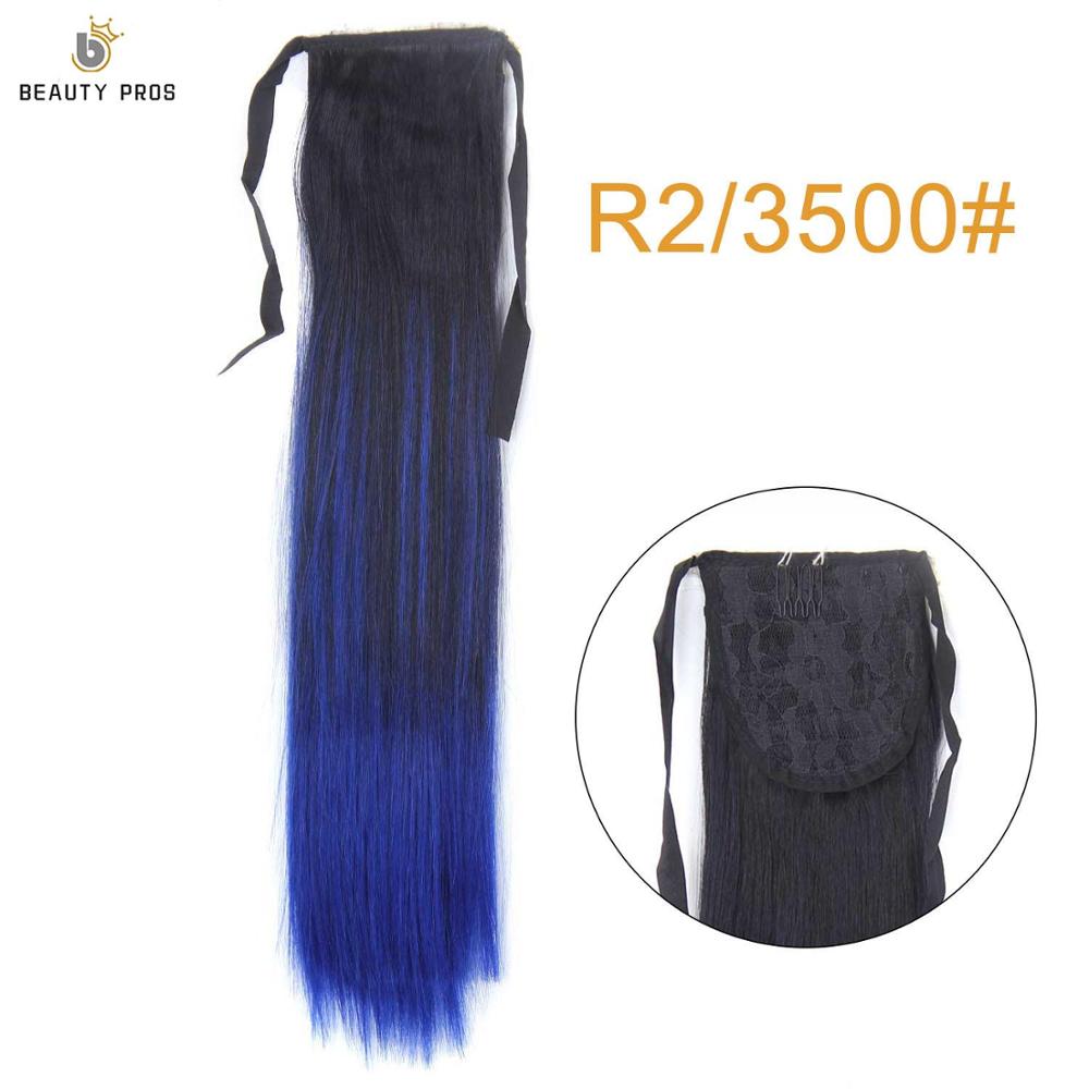 Lange Rechte Clip In Haar Staart Valse Haar Paardenstaart Haarstukje Met Haarspelden 22 "26Inch Synthetische Pony Tail Hair extensions: R2-3500 / 22 inch