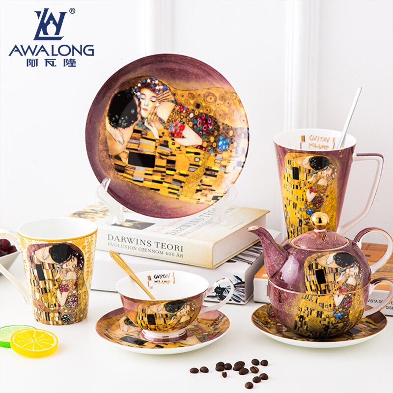 British afternoon tea set set household high-grade bone china cup Nordic dessert plate mark cup mother pot free