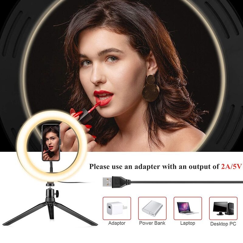 Fill Light 10.2 "ring Lamp, Bracket And Telephone Bracket And Remote Control, Tall-dimensionable Desktop Cosmetic Selfie LED Rin