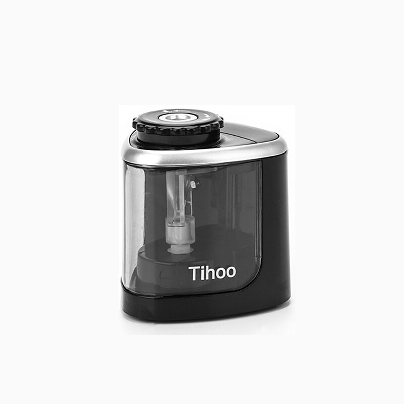 Sacapuntas eléctrico/Manual 2 en 1 Tihoo, sacapuntas automático y seguro portátil para oficina, material escolar, papelería Tenwin: 8005-Black