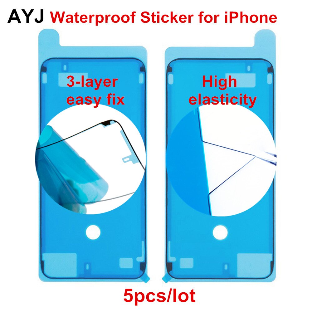 AYJ 5pcs 3-layer Waterproof Sticker for iPhone 7 8 Plus X XS Max XR LCD Frame 3M Double-sided Tape High Elasticity 6S 2-Layer