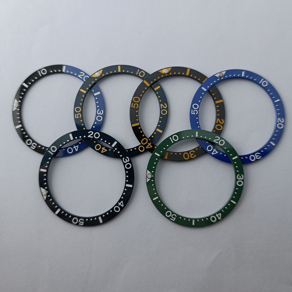 Flat Ceramic Bezel Insert 33.7mm*27.5mm Watch Replacement Watch Parts Watch Cases Replace Accessory Diving Bezel Ring