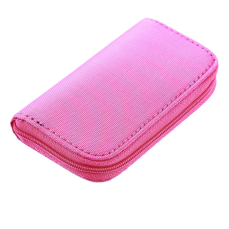 22 Slots Waterproof Memory Card Storage Bag Wallet Card Case Bag ID Holder SD Micro Card Camera Phone Card Protector Pouch: Pink