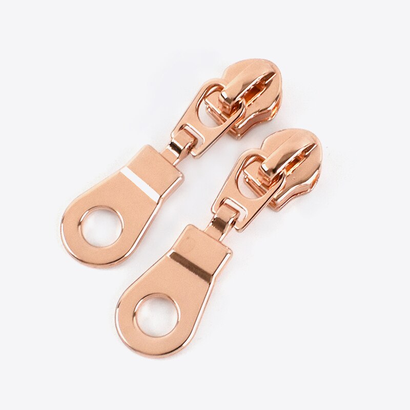 Cursori con cerniera Meetee 20 pezzi per cerniere in nylon 5 # borsa kit di riparazione con cerniera tasca di ricambio cerniere testa accessori per cucire fai da te ZT179: RoseGold