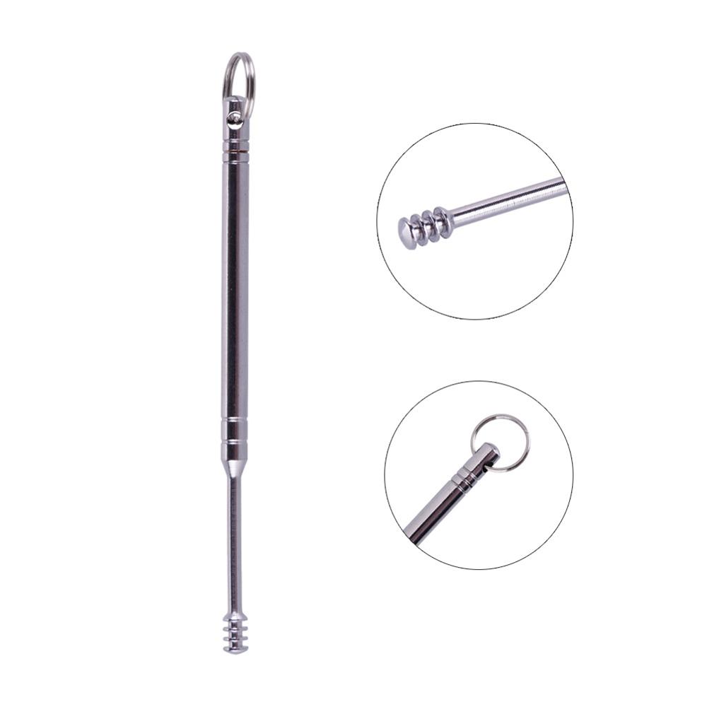 Stainless Steel Ear Pick Wax Remover Cleaner Earpick Curette Ear Spoon Earwax Clean Cleaning Tool with Key Chain End #276538: 01 Spiral