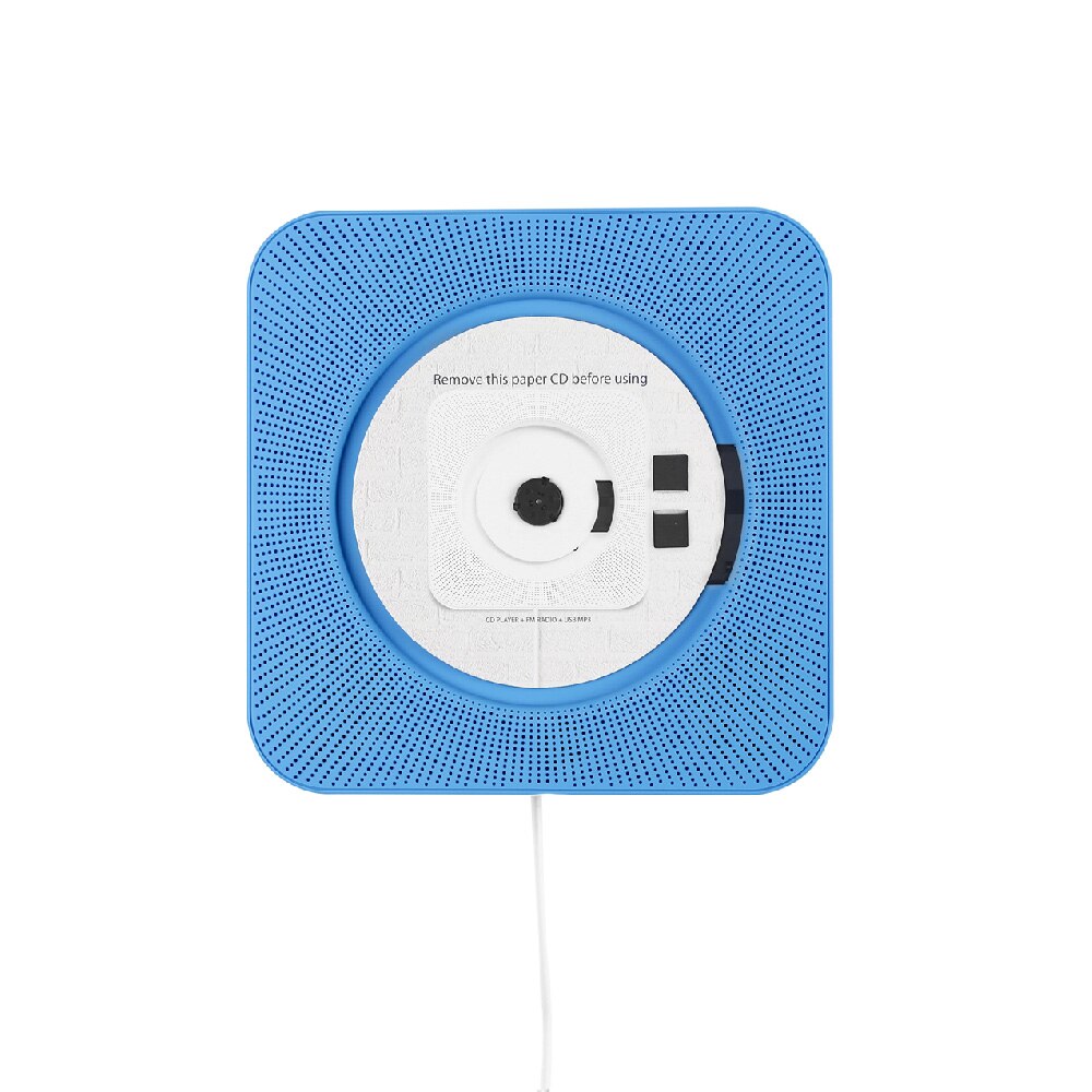 Et cd-afspiller vægmonterede bluetooth musikafspillere med fjernbetjening / 3.5mm hovedtelefonstik/ usb adapter understøtter fm radio  mp3: Blå us-stik