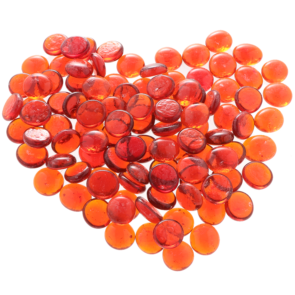 100 st glasvasfyllmedel, platta kulor, stenpärla för mittstycken, dekorativa glaspärlor, glaspärlor, orange