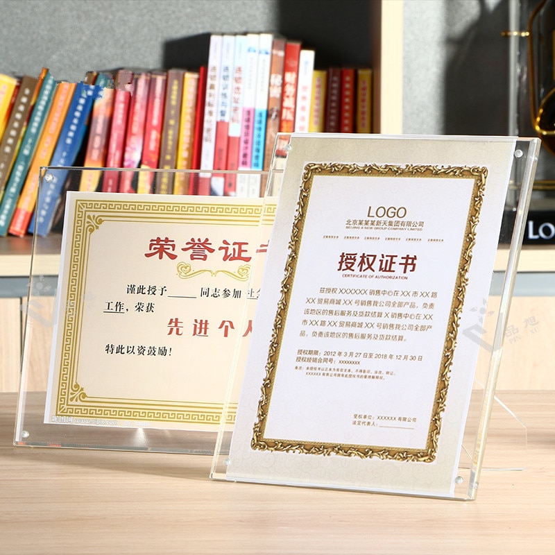 Crystal Clear Photo Frame Multifunction Certificate Diploma Children Picture Display Frames Office Desktop Decorations