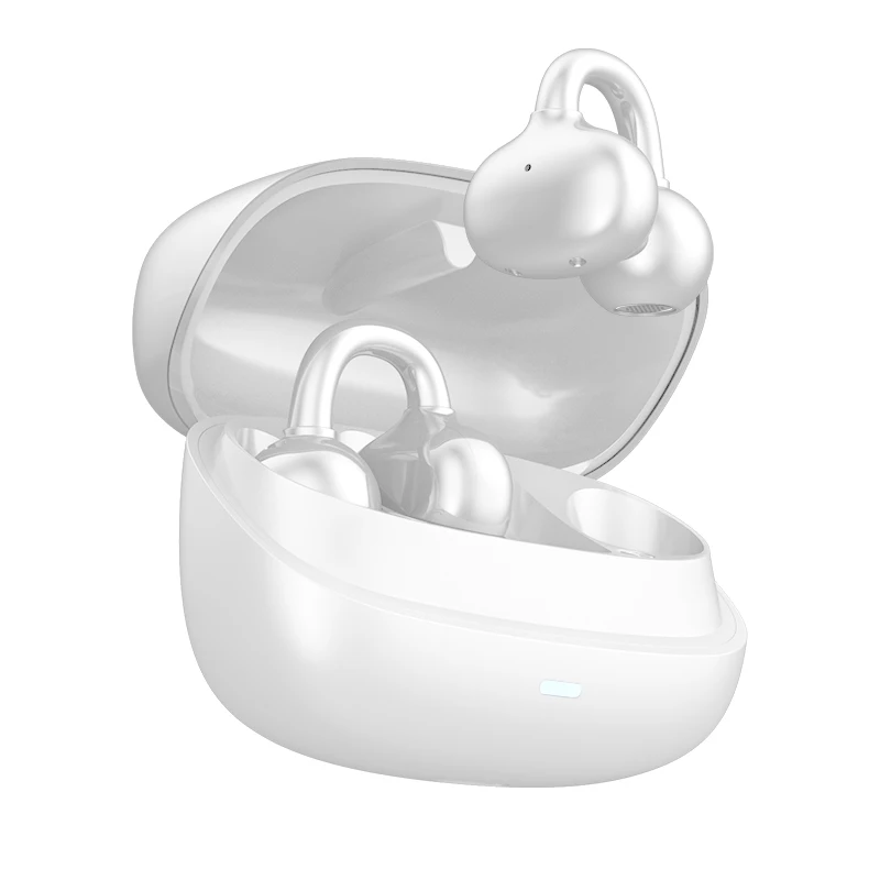 Original CP1 Ear Clip Headphones Wireless Bluetooth Earphones ENC Noise Cancelling Open Headset HiFi Stereo HD Mic Call Earbuds: WHITE