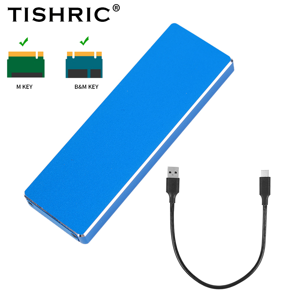 TISHRIC Unterstützung Dual Protokoll M2 NVME NGFF SATA SSD Aluminium Legierung Externe Hd Fall NVME SSD zu USB 3,1 Gehäuse für M.2 SSD: WEISS