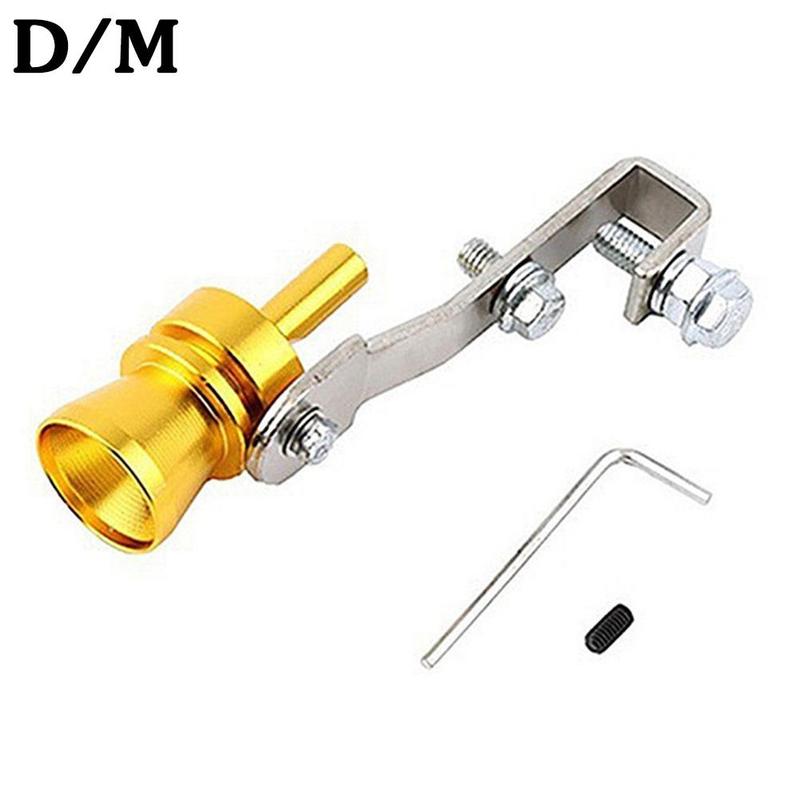 1PC uniwersalny turbosprężarka dźwięk symulator dźwięku samochodu świstak pojazdu zamontować urządzenie wydechowy tłumik robić rury gwizdek ryk samochodowy S/M: jeden-size złoto M