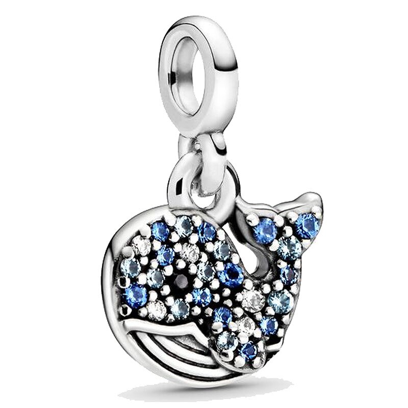 My Love Ocean Wave Starfish Flamingo Whale Me Safety Pin Brooch Pendant Beads 925 Sterling Silver Charms Fit Bracelet Jewelry: 7