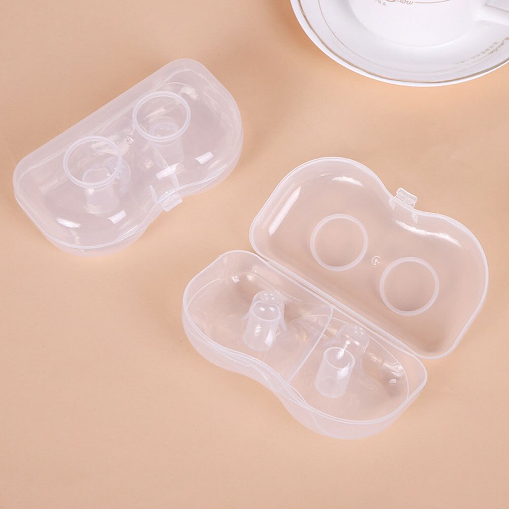 2pcs Semicircle Silicone Shield Cover Set Breastfeeding Nursing Shield Protector with Dust-Proof Carrying Case