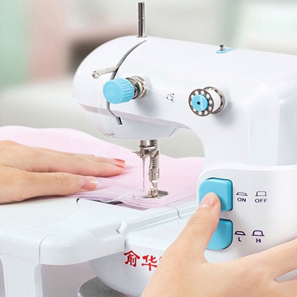 Mini Portable Handheld Sewing Machine Stitch Sew Needlework Cordless Clothes Fabrics Electrec DIY Manual Pedal