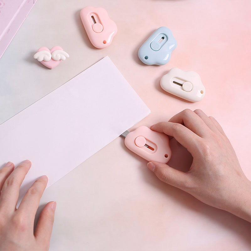 Cute animal rabbit Cloud Mini Portable Utility Knife Paper Cutter Cutting Paper Razor Blade Office Stationery Escolar Papelaria