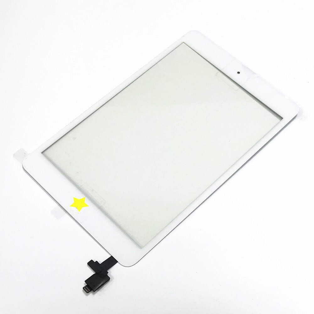 Berøringsglas til ipad mini 1 mini 2 7.9 '' berøringsskærm digitaliseringssensor glaspanel digitzer med ic -hjemmetast  a1432 a1454: Hvid med ic