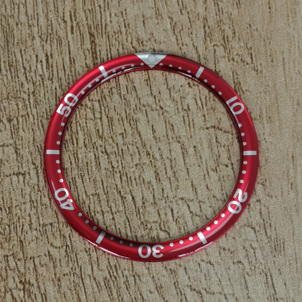 Bisel de reloj curvo de borde redondo de 39mm, anillo de aluminio a juego, accesorios de reloj modificados, insertos de relojes, piezas de reloj: Blanco