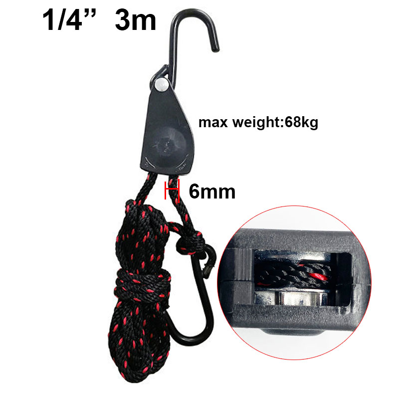 4/6/10mm Zelt Einstellbare Seil Verschluss Feste Schnalle Riemenscheibe Schlüssel Ratsche KleiderbüGel Lichter Heben Camping Markise Wind Seil: Schokolade