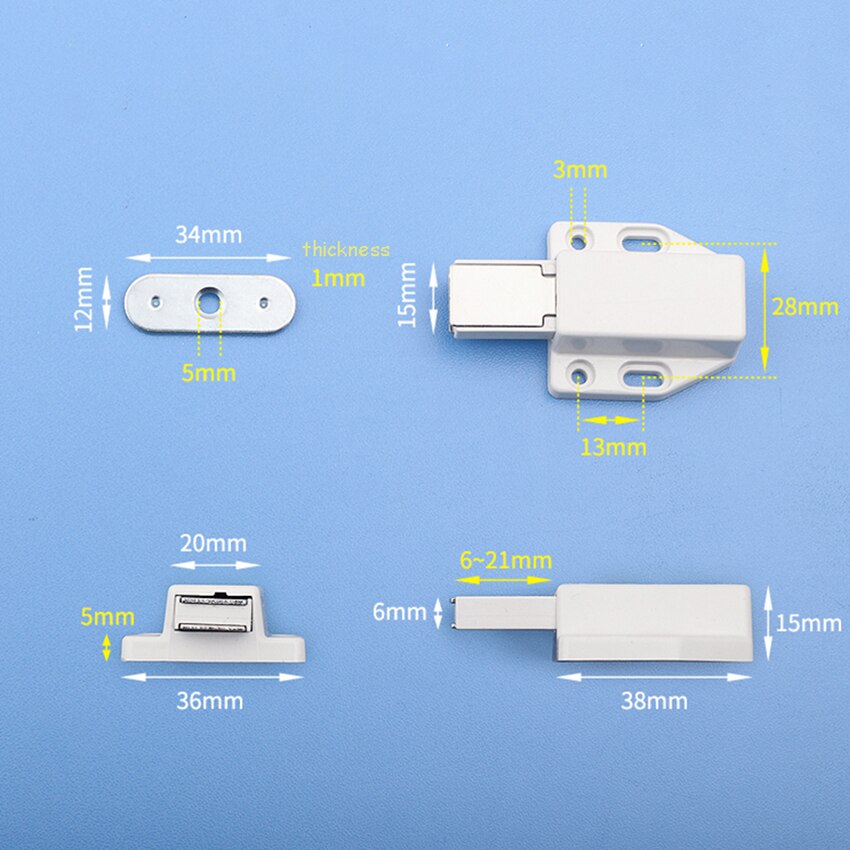 Tryck för att öppna lådskåpet fångar hushållsapparater beröringslås propp rebound dörr skåp garderob dörr rebounder