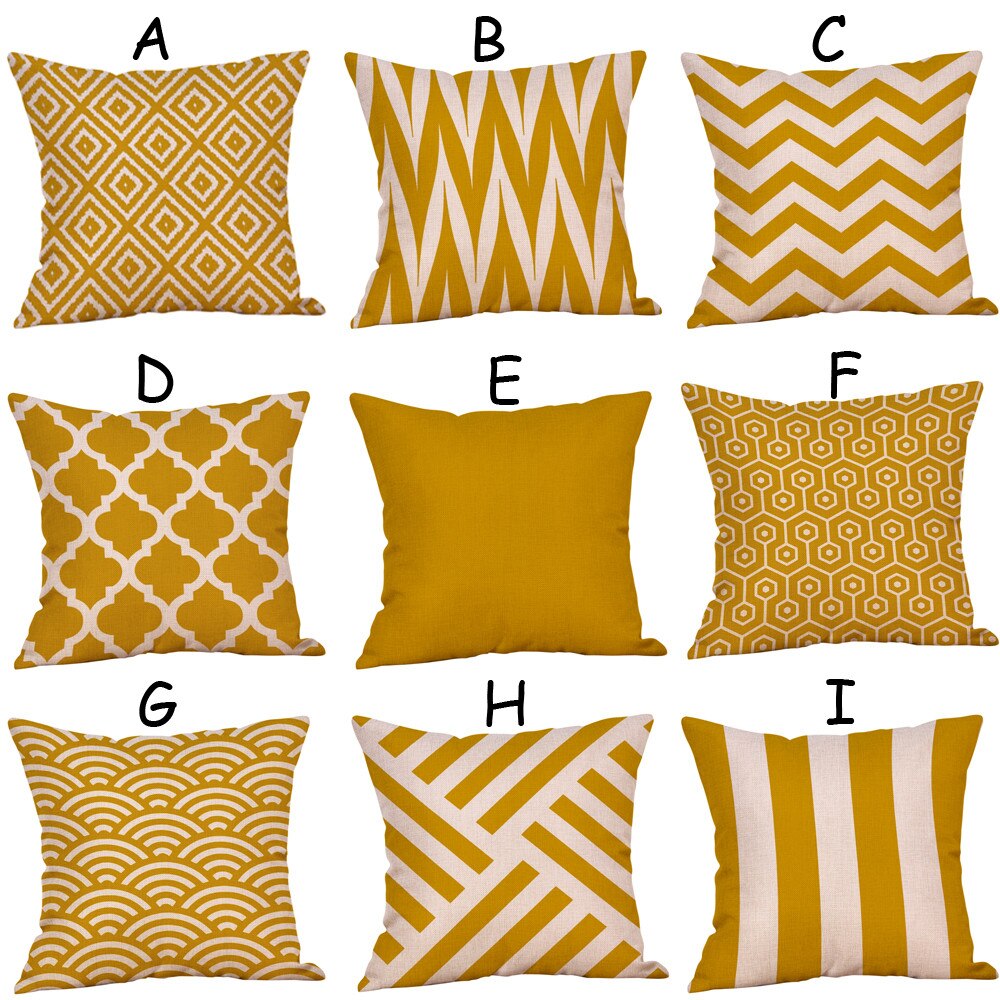Senf gelben geometrische herbst herbst kissen abdeckung dekoration personalisierte und praktische familie weichen Sofa kissen