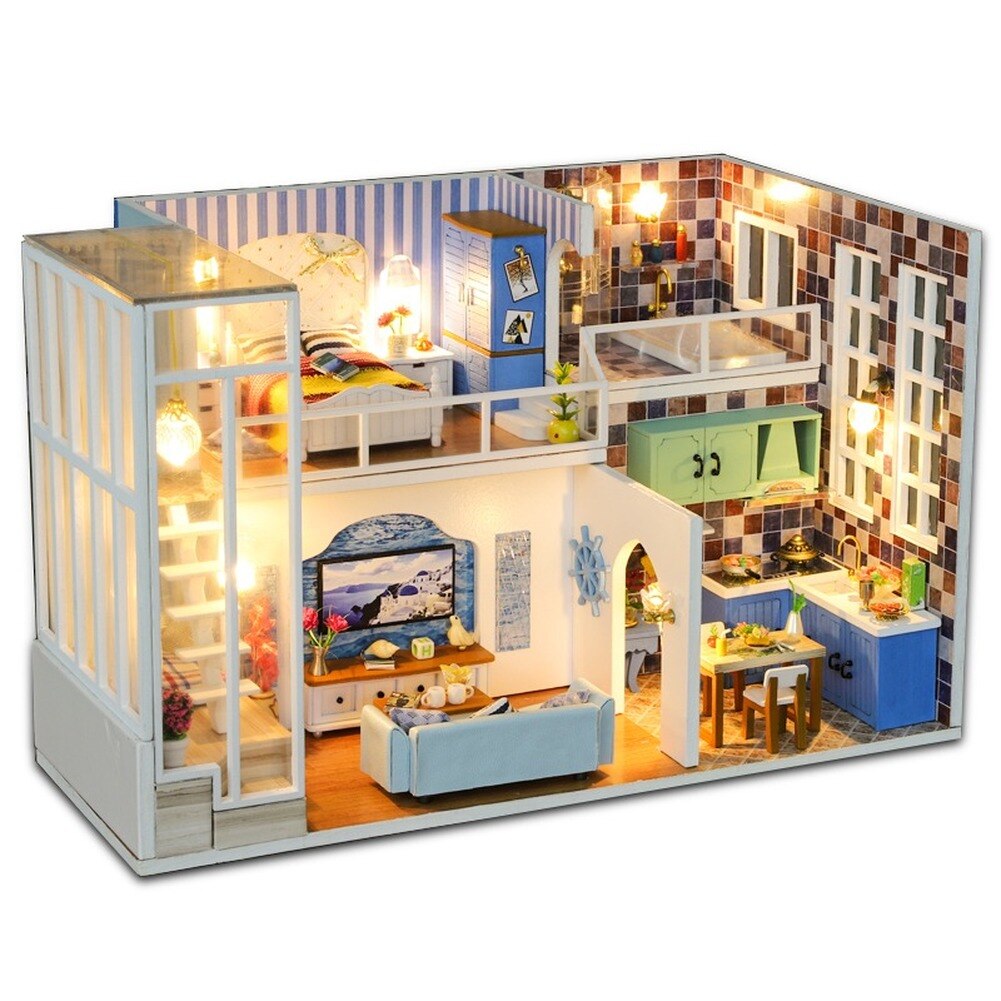 Cutebee Poppenhuis Meubels Miniatuur Poppenhuis Diy Miniatuur Huis Kamer Box Theatre Speelgoed Voor Kinderen Casa De Boneca J19