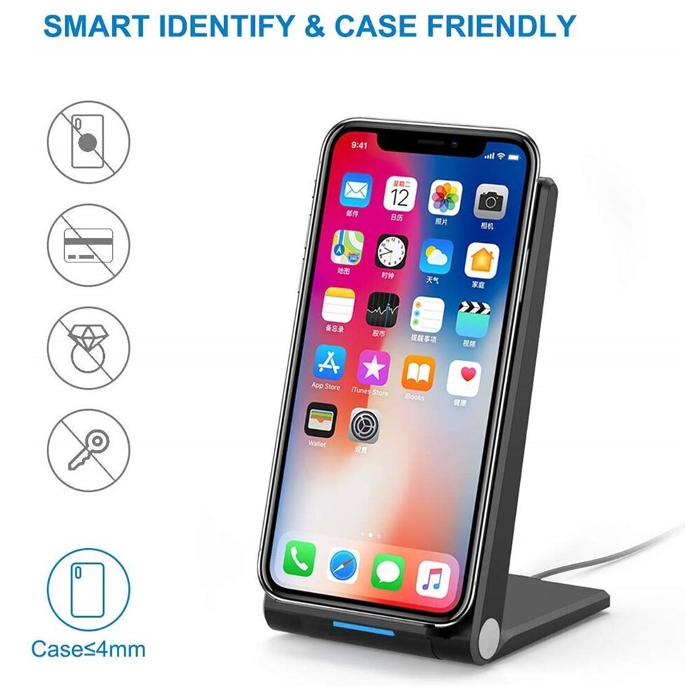 Dcae 15W Snelle Draadloze Oplader Voor Iphone 11 Max Xs Xr X 8 Airpods Pro Usb C Opvouwbare Qi opladen Pad Stand Voor Samsung S10 S20