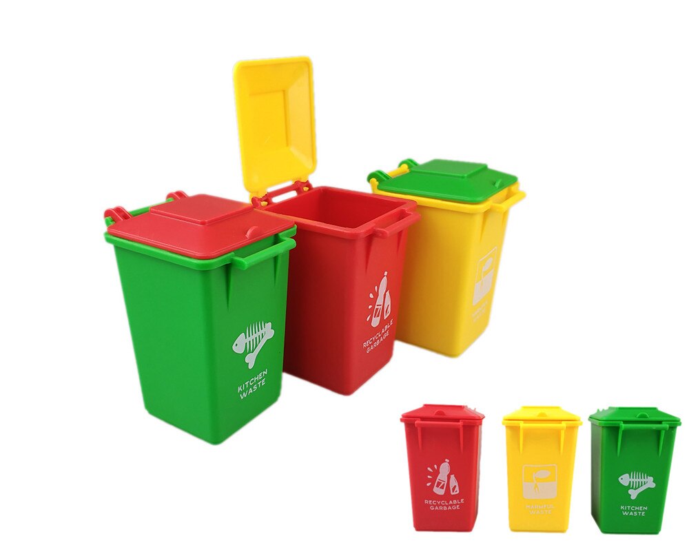 Straßenrand Müll und Recyceln Können Set Bleistift Tasse Halter Einzigen Lkw Dosen