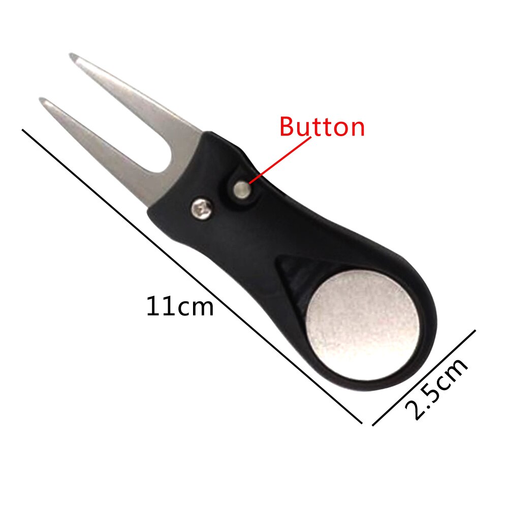 10Pcs Foldable Golf Divot Repair Tool Stainless Steel Ball Marker Golf Pitch Fork Putting Golfer Training Accessory
