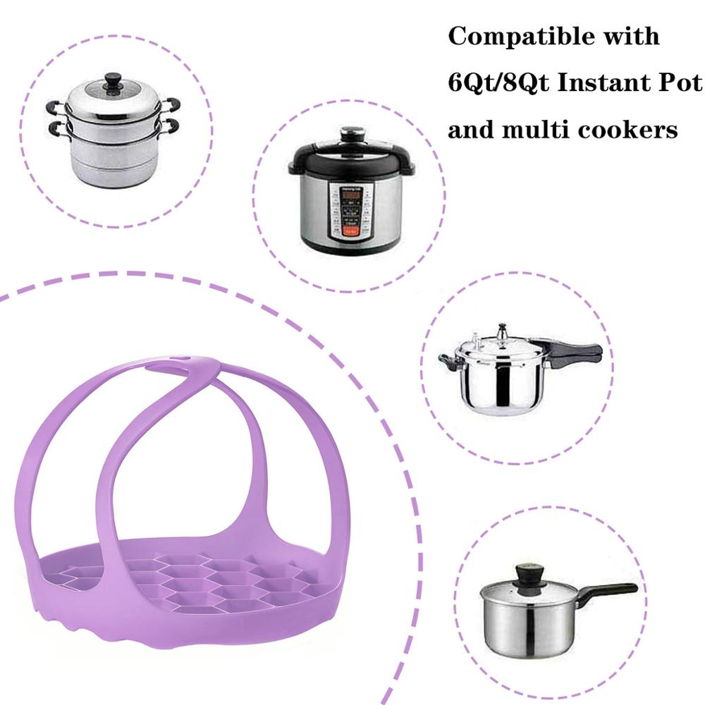 Pressure Cooker Sling Steamer Silicone Bakeware Lifter Instant Pot Accessories for 6 Qt/8 Qt Anti-scalding Egg Steamer Rack