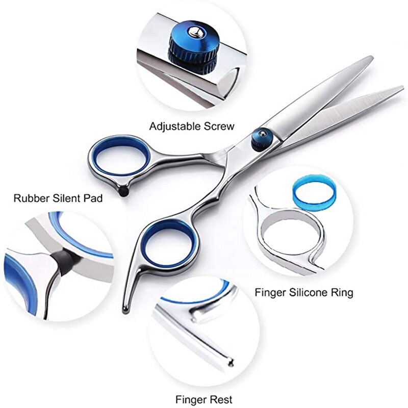 Dog Grooming Scissors Set, 4 Pieces Stainless Steel Pet Scissors Kit for Long Or Short Hair, Small and Large Pet
