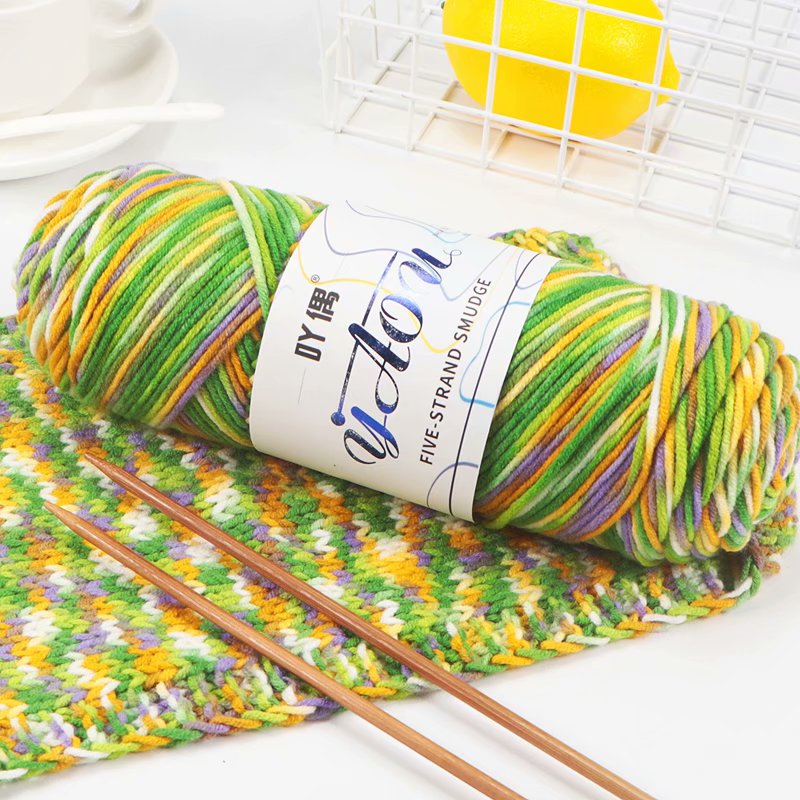 1Pc 100g Rainbow Color Cotton Yarn for hand knitting Acrylic Thread Crochet Yarn DIY Scarf Sweater threads hat blanket threads