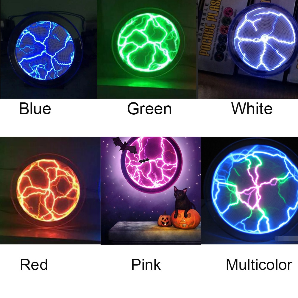 Fancy Colourful Led Light 2.5 Inches Battery Powered Glass Sensor Mini Pocket Plasma Lighting Plate Disk Disco Party Club Decor