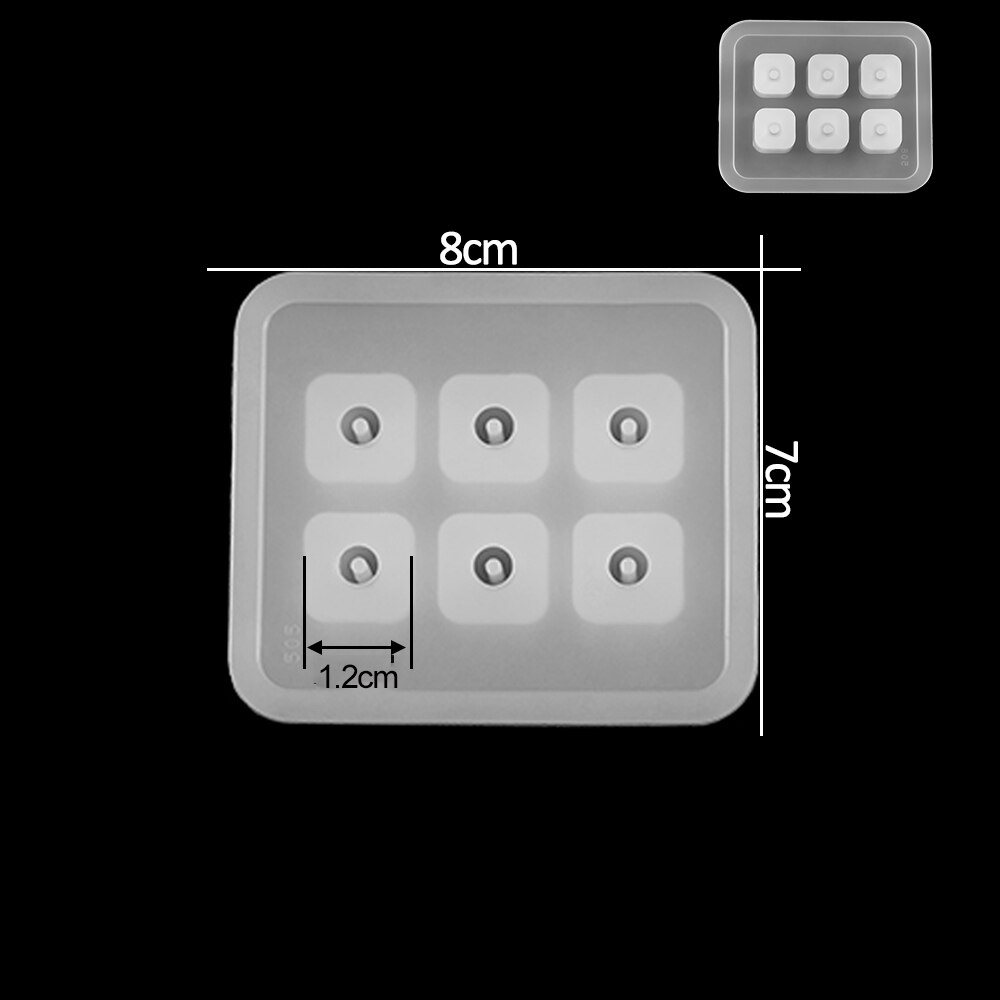 12 Pieces Resin Silicone Prismatic Mold 6 Grid Square Round Casting Mold Beads Pendant DIY Jewelry Making Finding Tools: 08