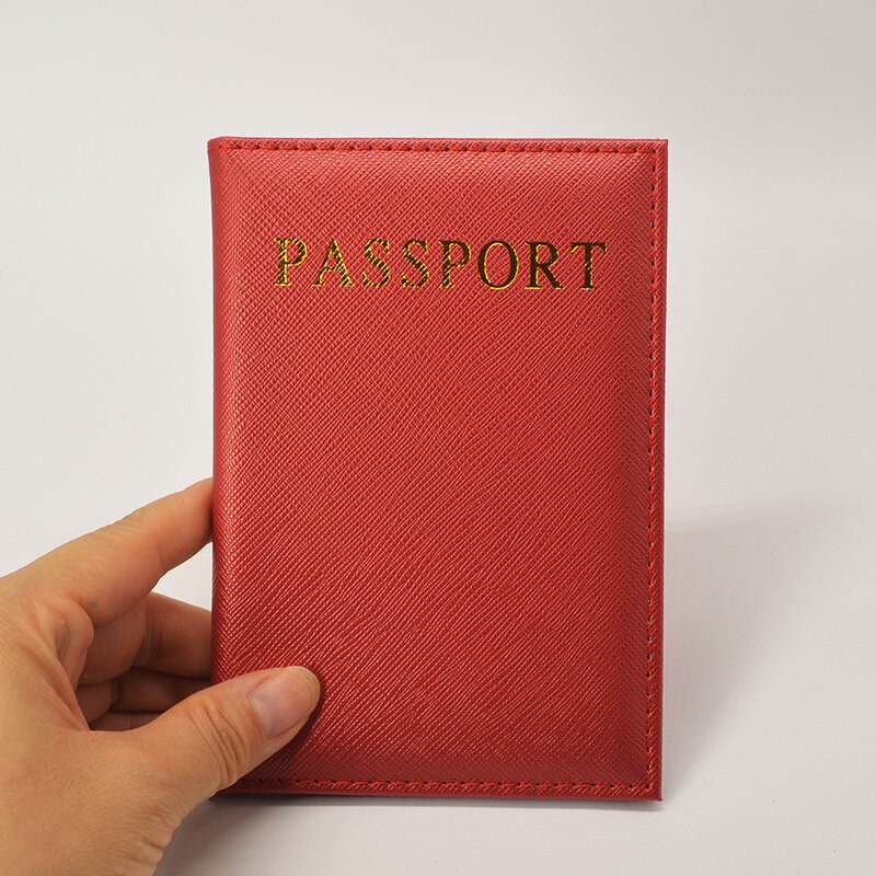 Universal Travel Passport Cover Women Pu Leather Cute Pink Holder Passport Lovely Girl Pasaport Case Travel Covers for passports: Wine Red