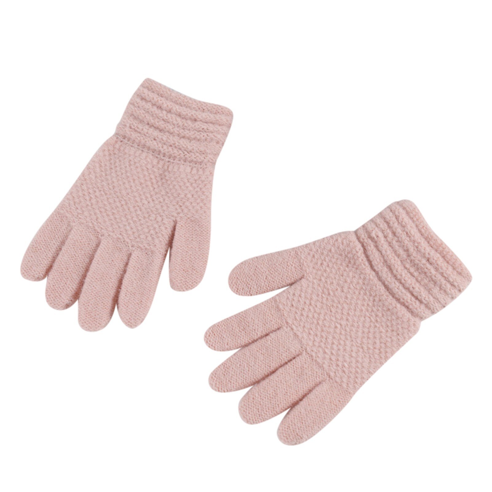 Kinderen Kids Winter Warm Thicken Handschoenen Effen Gebreide Flip Vinger Wanten Handschoenen Voor Kinderen Peuter Kids Gebreide Volledige Vinger: PK