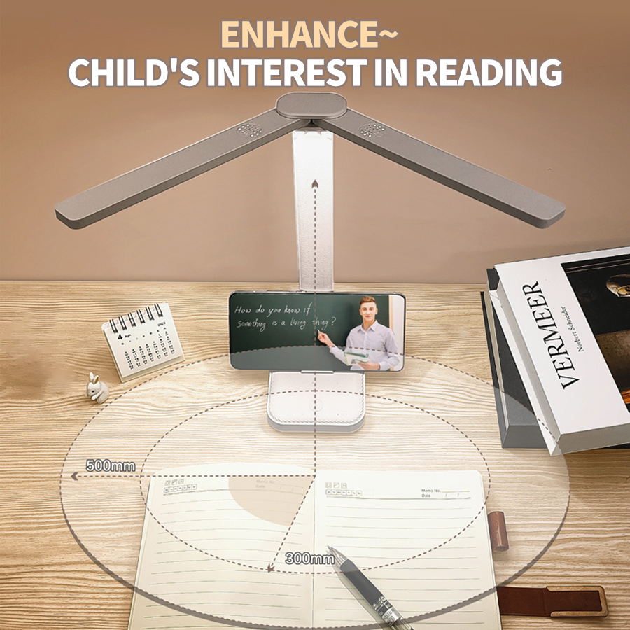 Lampada da scrivania a LED Lampada da tavolo touch dimmerabile a 3 livelli Protezione per gli occhi ricaricabile tramite USB Luce notturna da lettura pieghevole per scrivania da comodino
